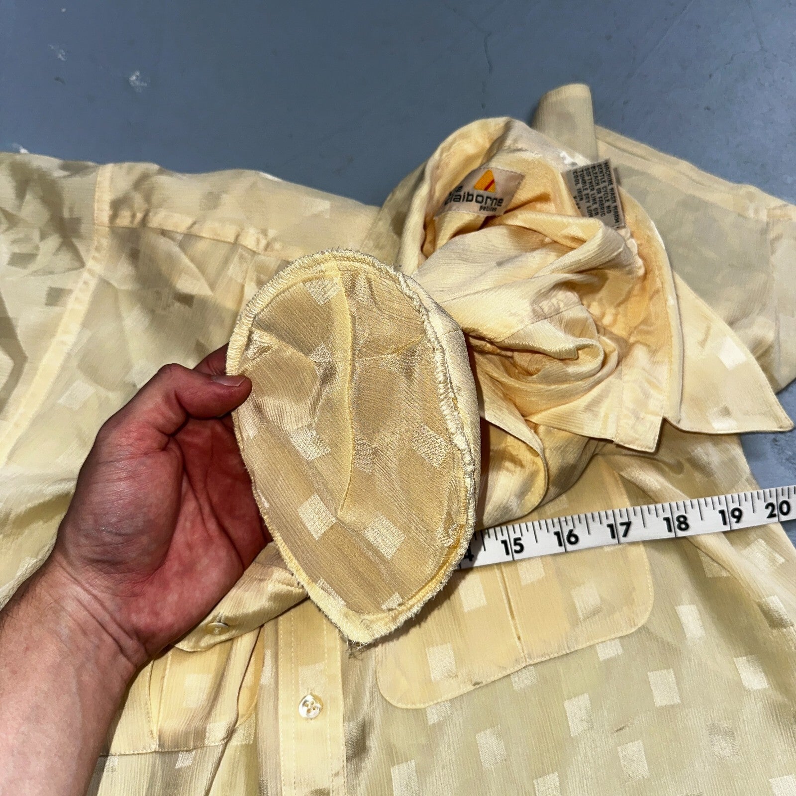 Liz Claiborne VTG Womens Button Front Blouse Shirt 8 P Crop Petite Checker