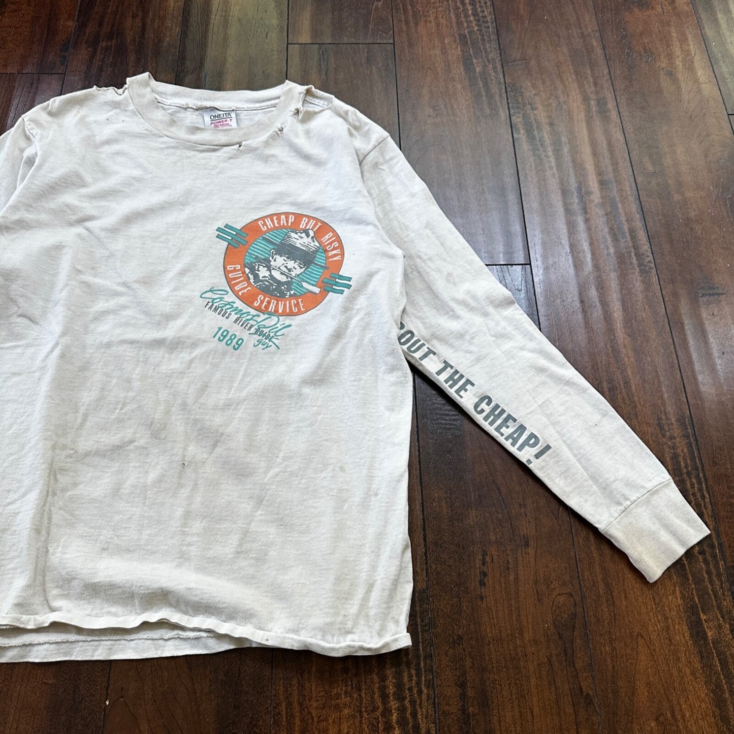 Oneita VTG T Shirt Cosmos Dil Famous River Guide Oregon Hiking Travel Funny