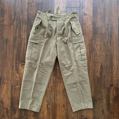 Vintage Sportra Arnstorf German Military Wool 60s 1960s Cargo p WWII Pants 33x28