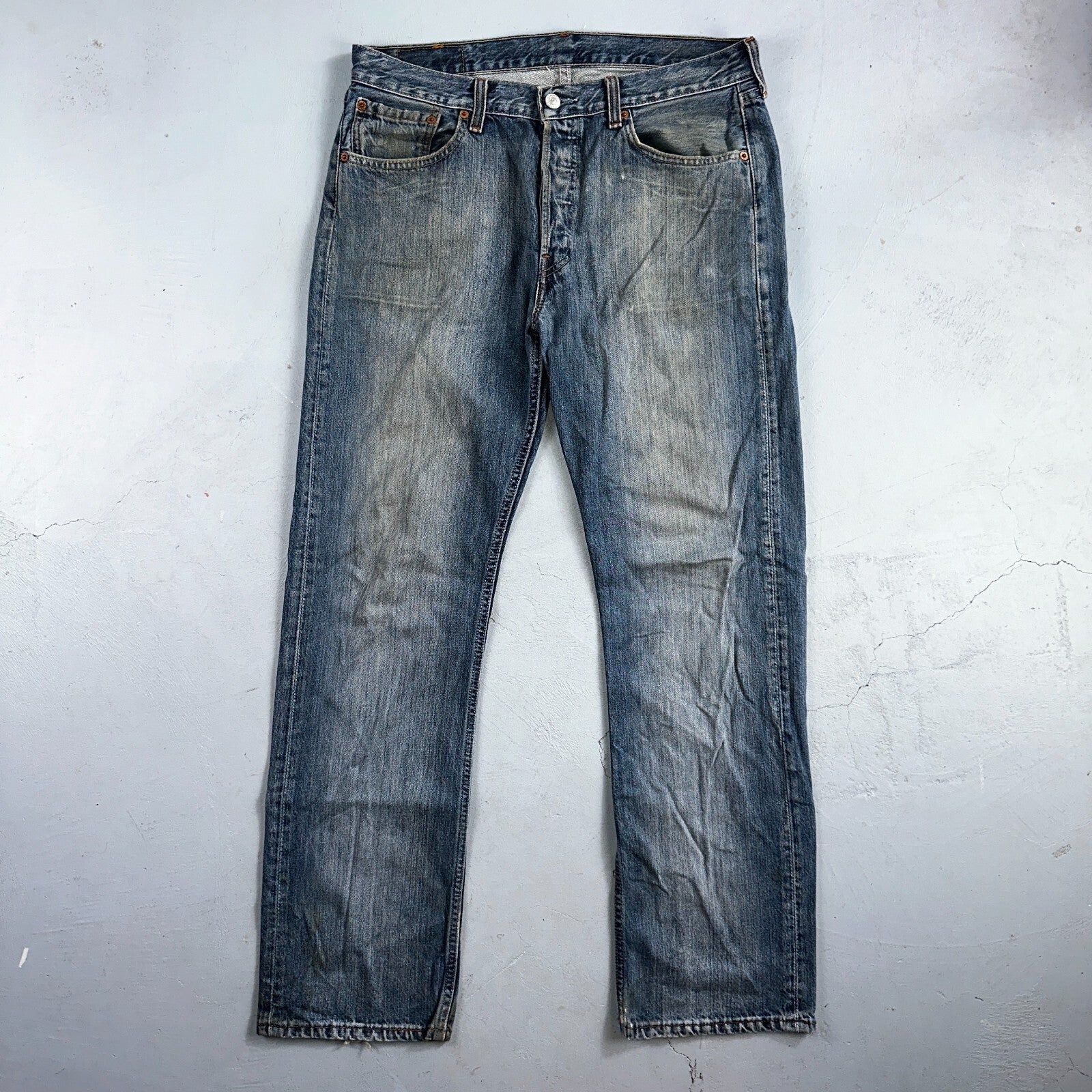 Levis 501 Vintage Y2K XX Straight Leg Jeans Blue Med Wash 33x32 Act 33x30