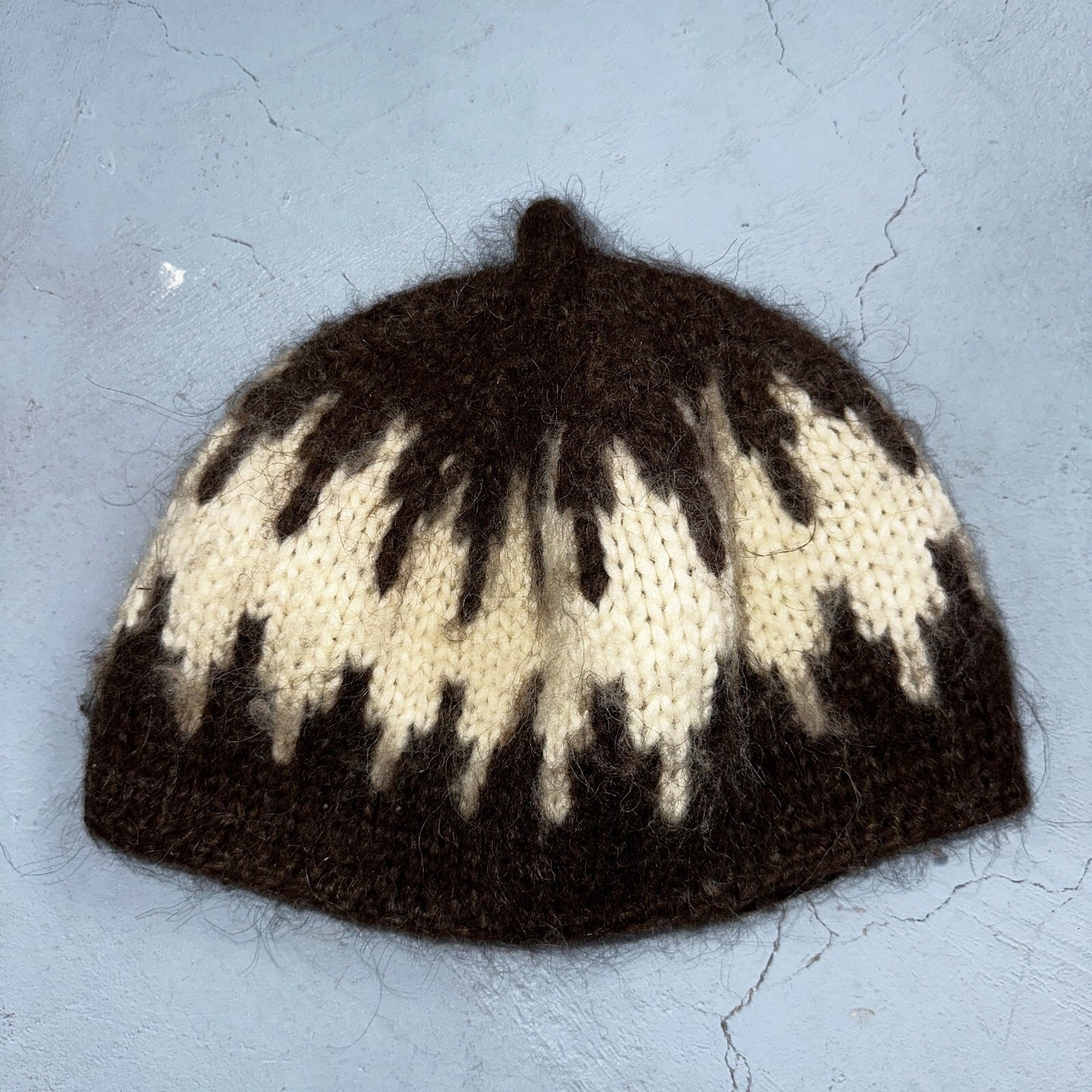 VTG 60s 70s Wool Hand Knit Winter Beanie Hat OSFM Rockabilly Warm Grunge Basic