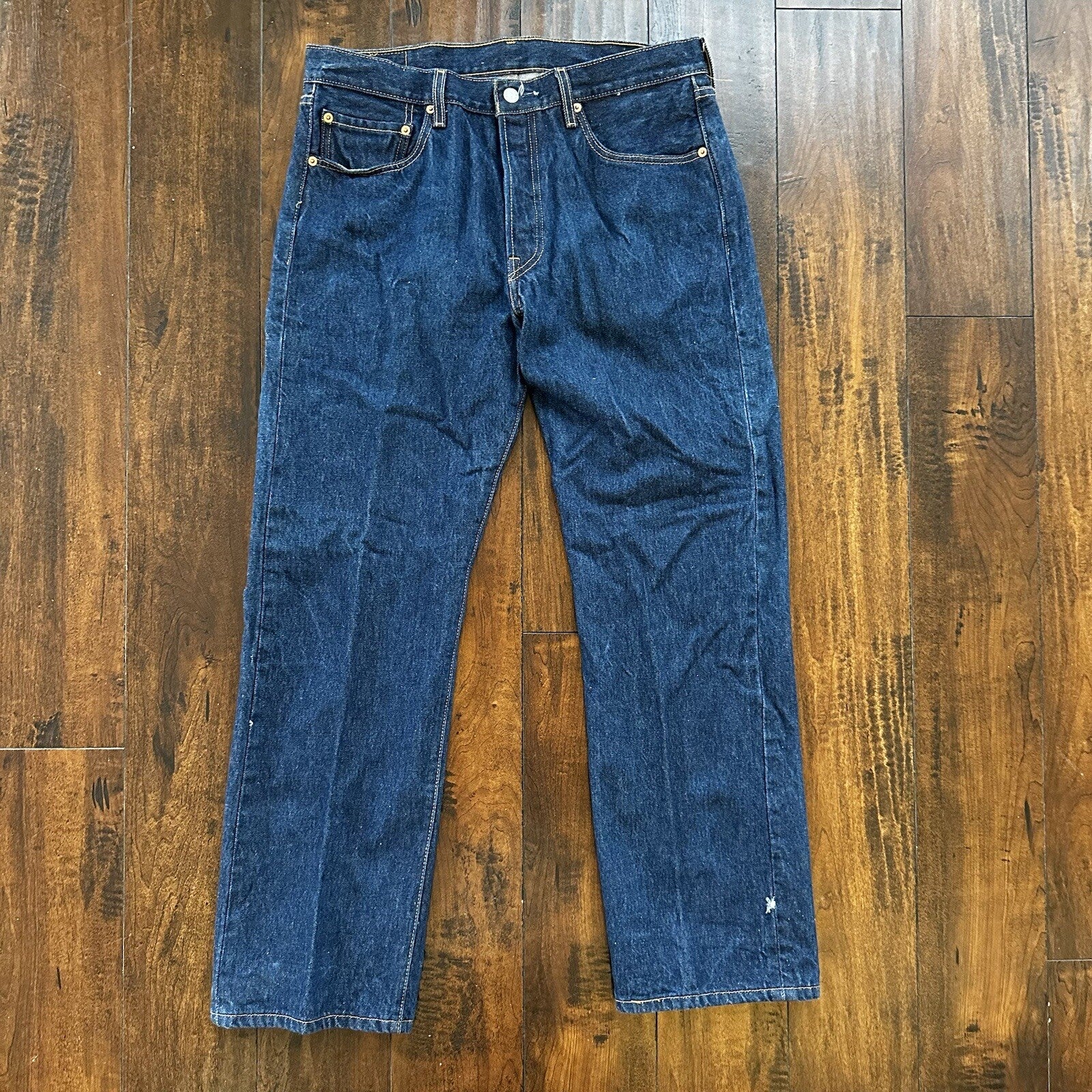 Vintage Y2K 90s Levis 501 XX Button Fly Dark Wash 35x34 Jeans Act 33x30