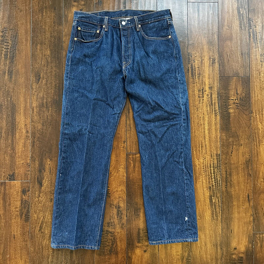 Vintage Y2K 90s Levis 501 XX Button Fly Dark Wash 35x34 Jeans Act 33x30
