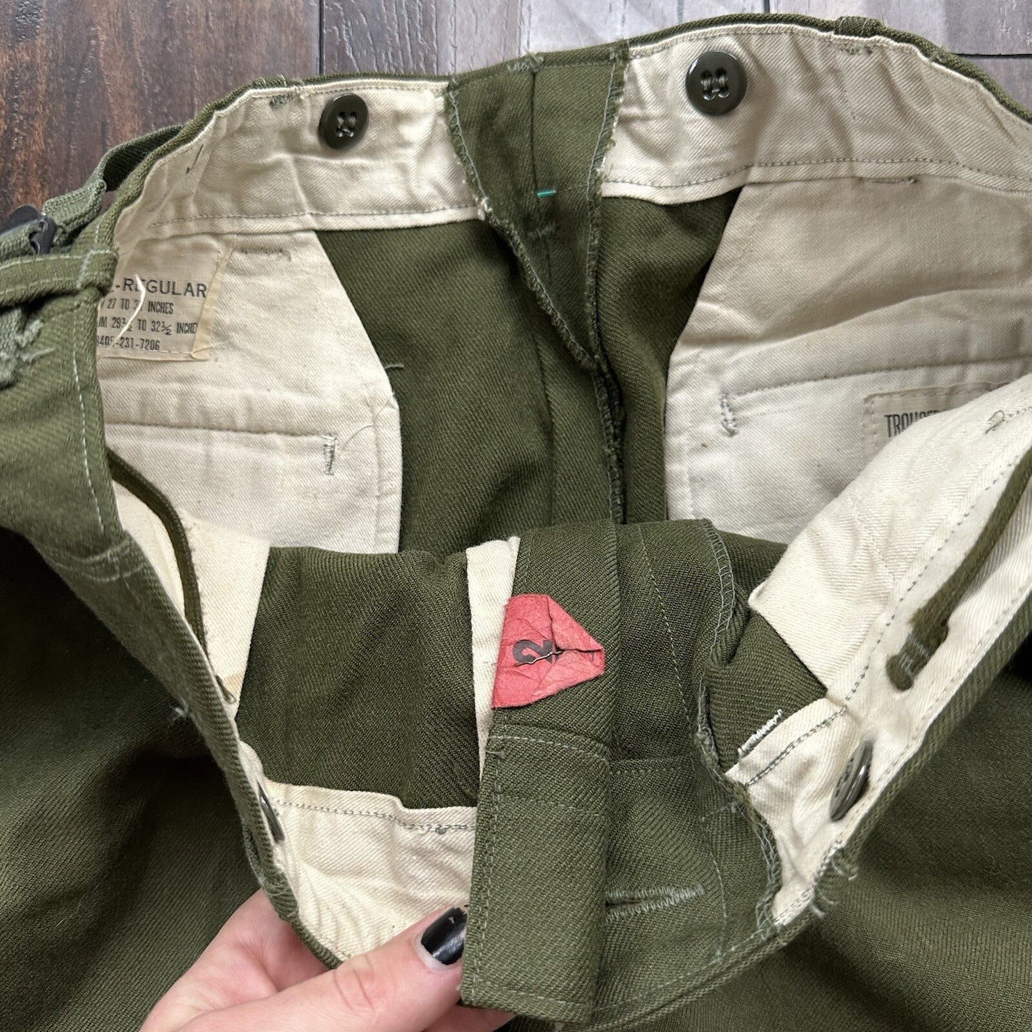 Original 1951 Dated Wool OG-108 Trousers 31x29 Military Pants Not HBT WWII WW2