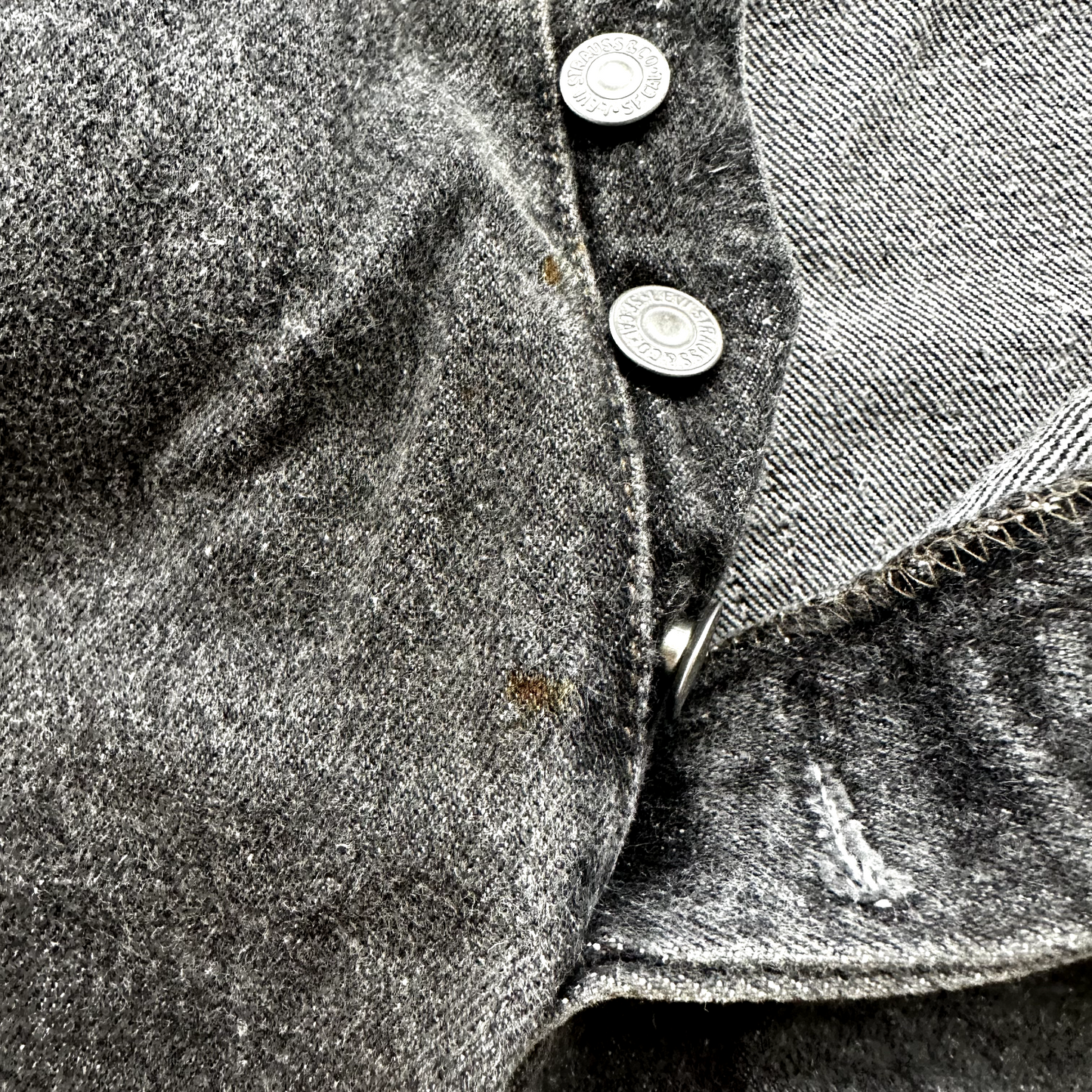 Vintage Levis 501 Button Fly 90s Tag Jeans Black Gray 80s 38x34 Act 35x32
