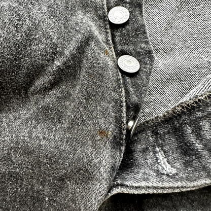 Vintage Levis 501 Button Fly 90s Tag Jeans Black Gray 80s 38x34 Act 35x32