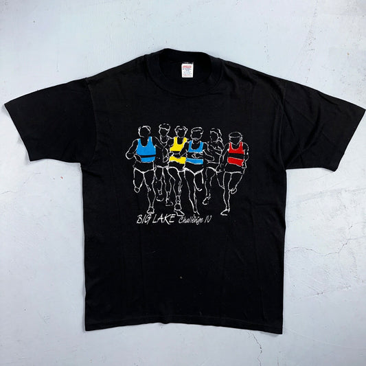 JERZEES Marathon VTG T Shirt Big Lake Challenge Finisher Runner Portland Oregon