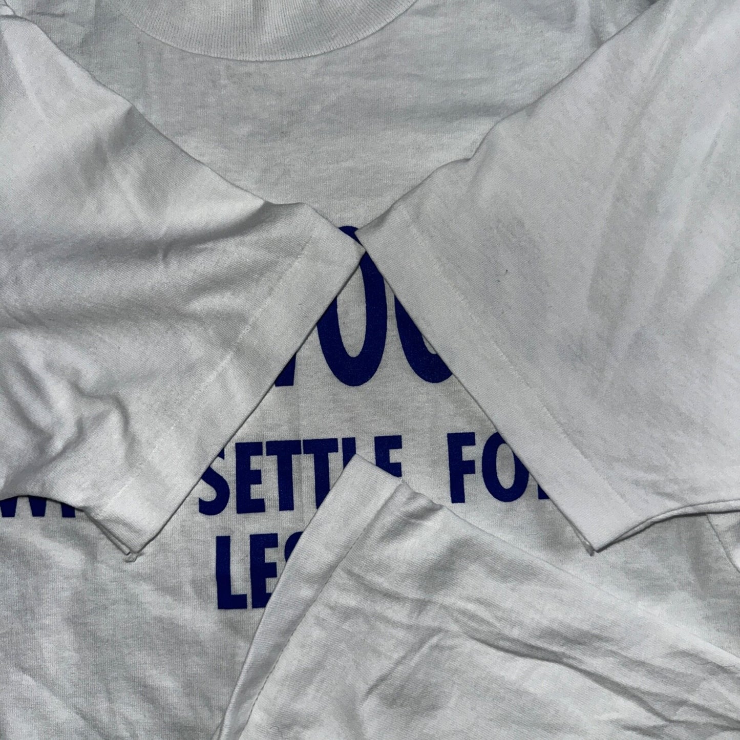 Hanes 80s Packwood VTG T Shirt Why Settle Funny Single Stitch Graphic Text Humor