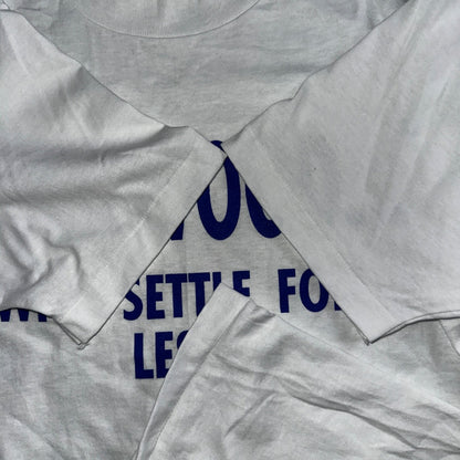 Hanes 80s Packwood VTG T Shirt Why Settle Funny Single Stitch Graphic Text Humor