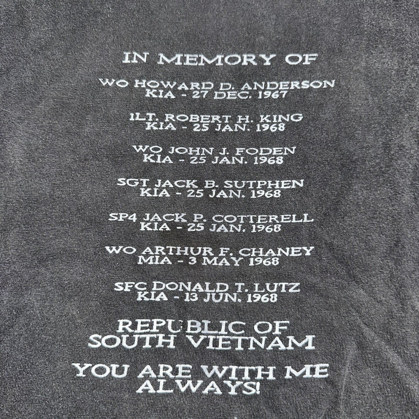 South Vietnam RIP VTG T Shirt Single Stitch Memorial War Army Military USA Faded