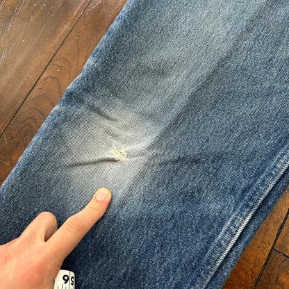 VTG 90s Levis 501 Button Fly 36x36 USA Tag Jeans Straight Wash Blue XX Act 32x31