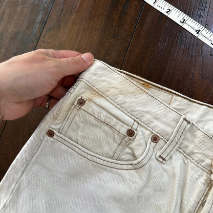 VTG 90s Levis 501 Button Fly 32x32 USA Tag Jeans Straight Wash White Act 30x31