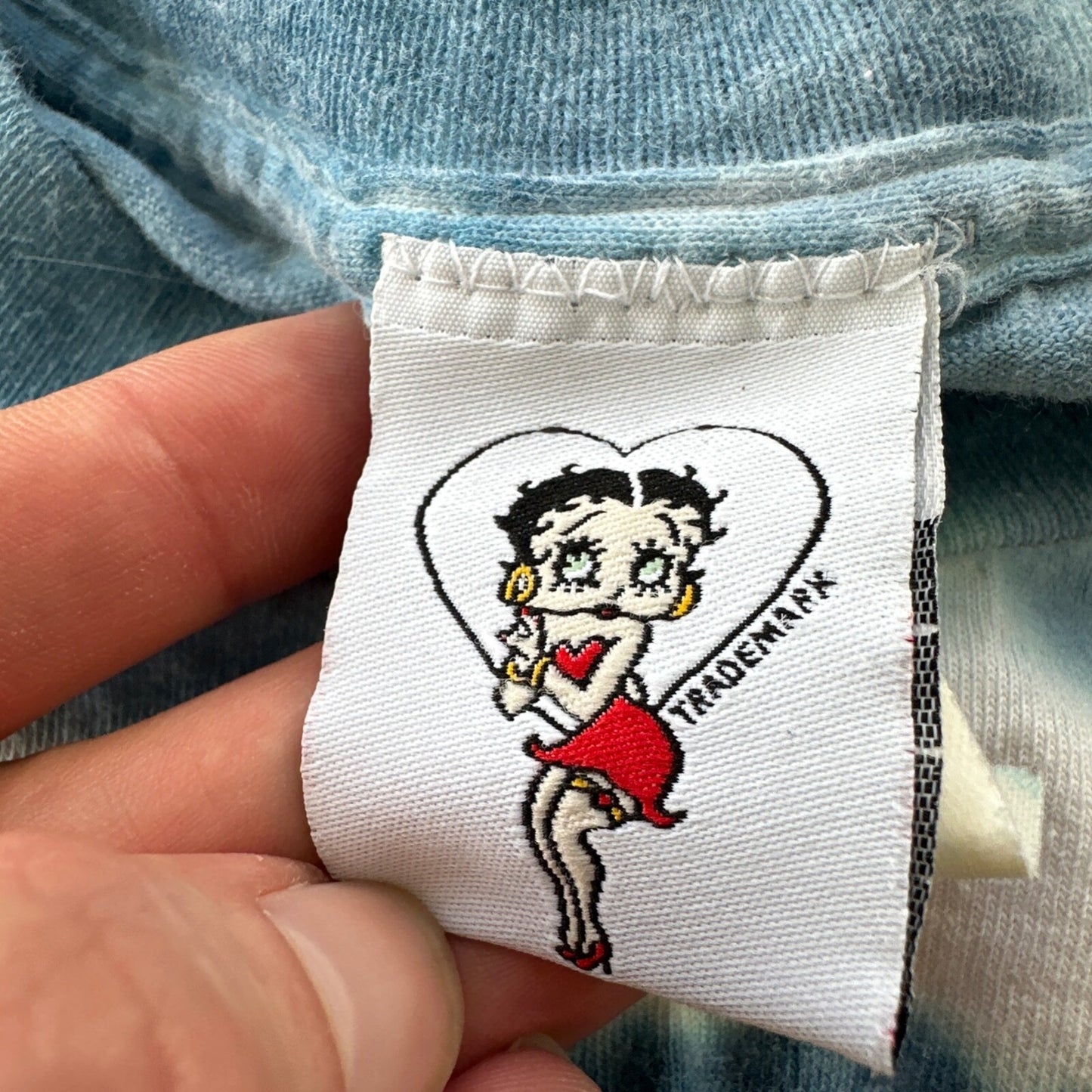 Betty Boop Hot Girl Vintage T Shirt Gillter Glamour Y2K Tie Dye 2002