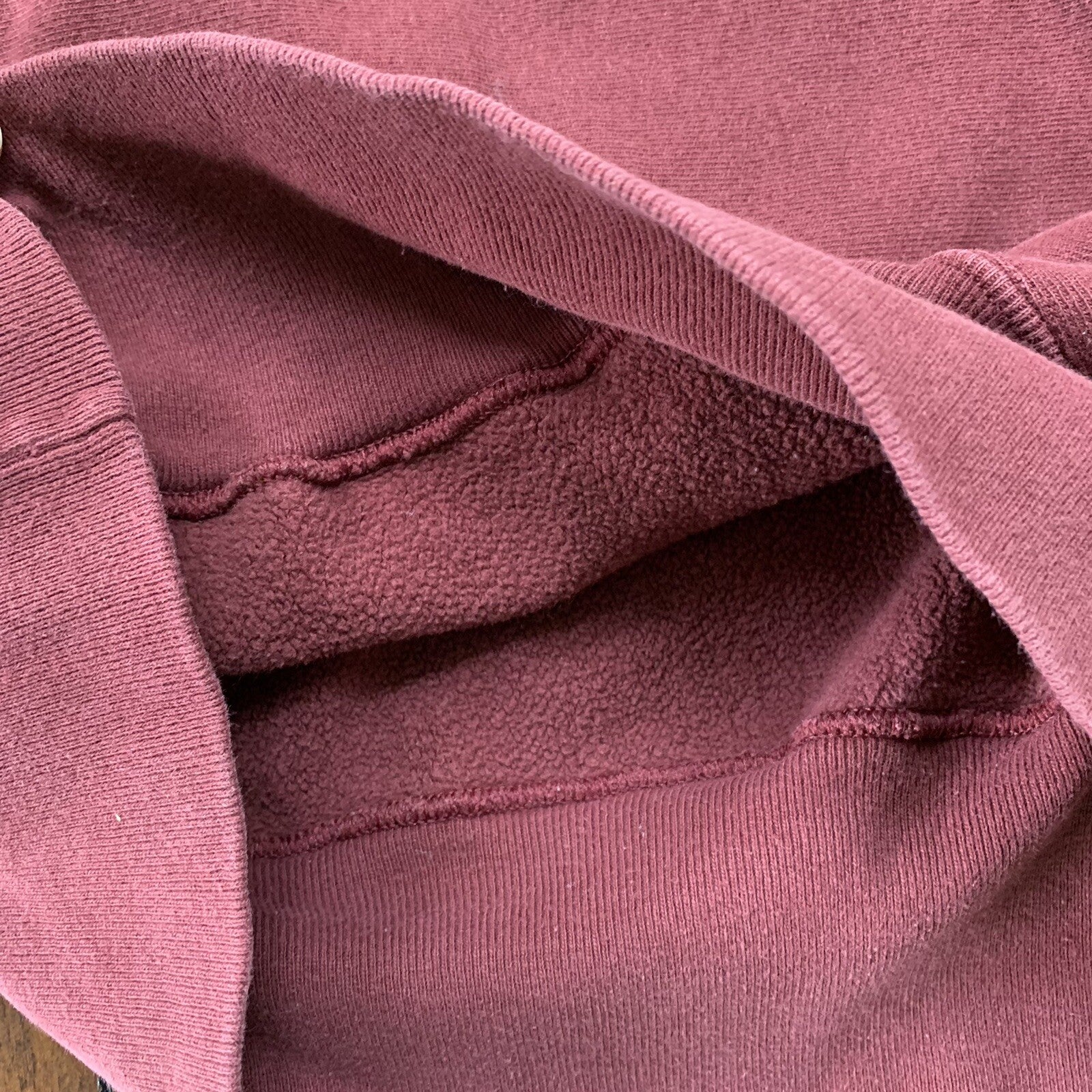 Vintage Champion 90s Maroon USA Reverse Weave Sweatshirt XL Blank 70s Gusset