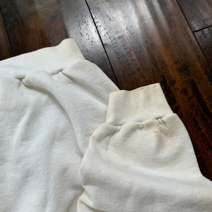 Vintage 90s 2XL FOTL Blank White Raglan Crewneck Sweatshirt Vtg 1990s USA Made