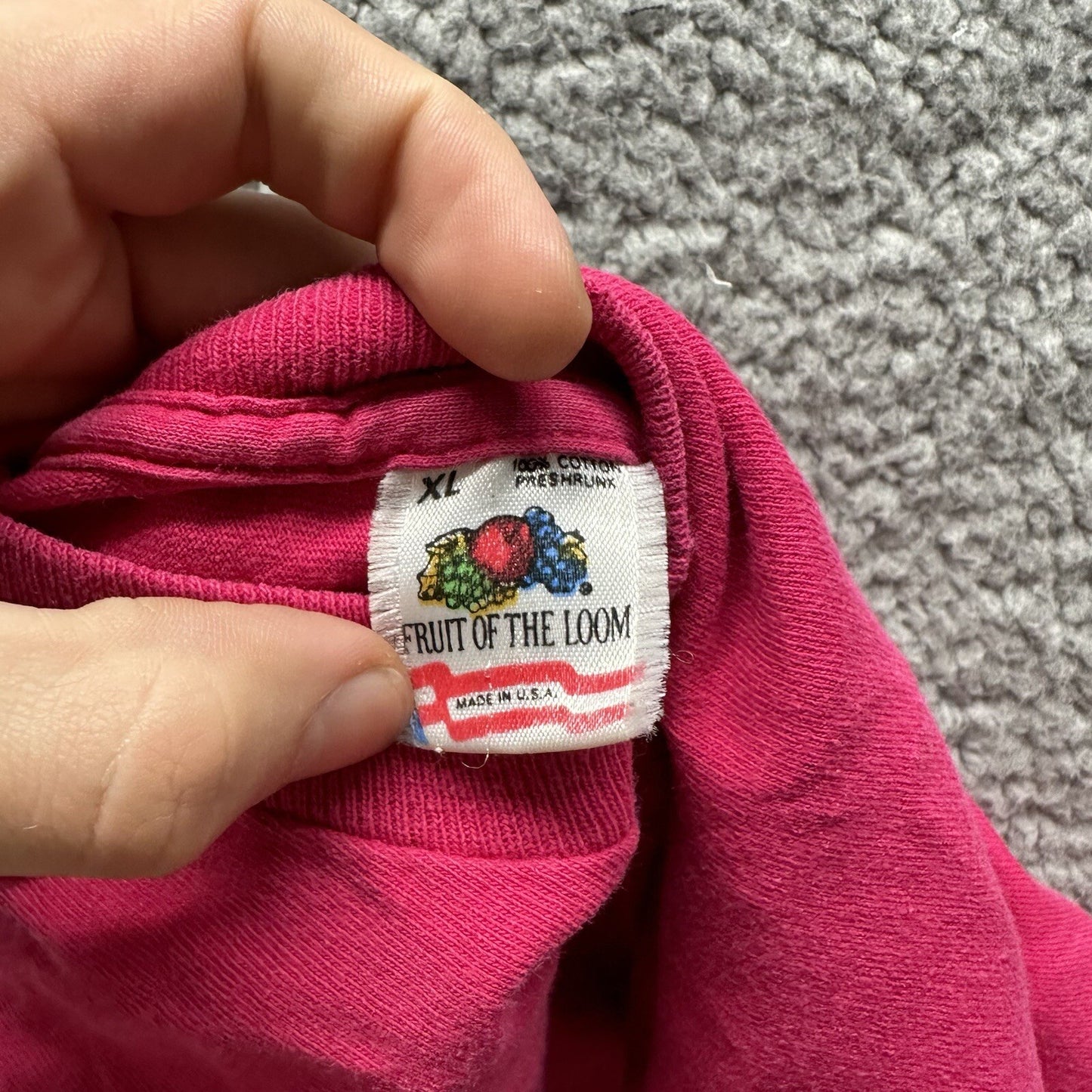 Vintage Pink T Shirt Mens 90s Blank Essential Lot Rap Single Pocket Selvedge