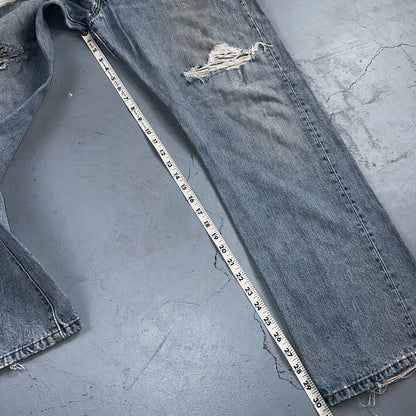 Levis 501 Vintage Y2K XX Straight Leg Jeans 90s Blue Light Wash 38x32 Act 37x30