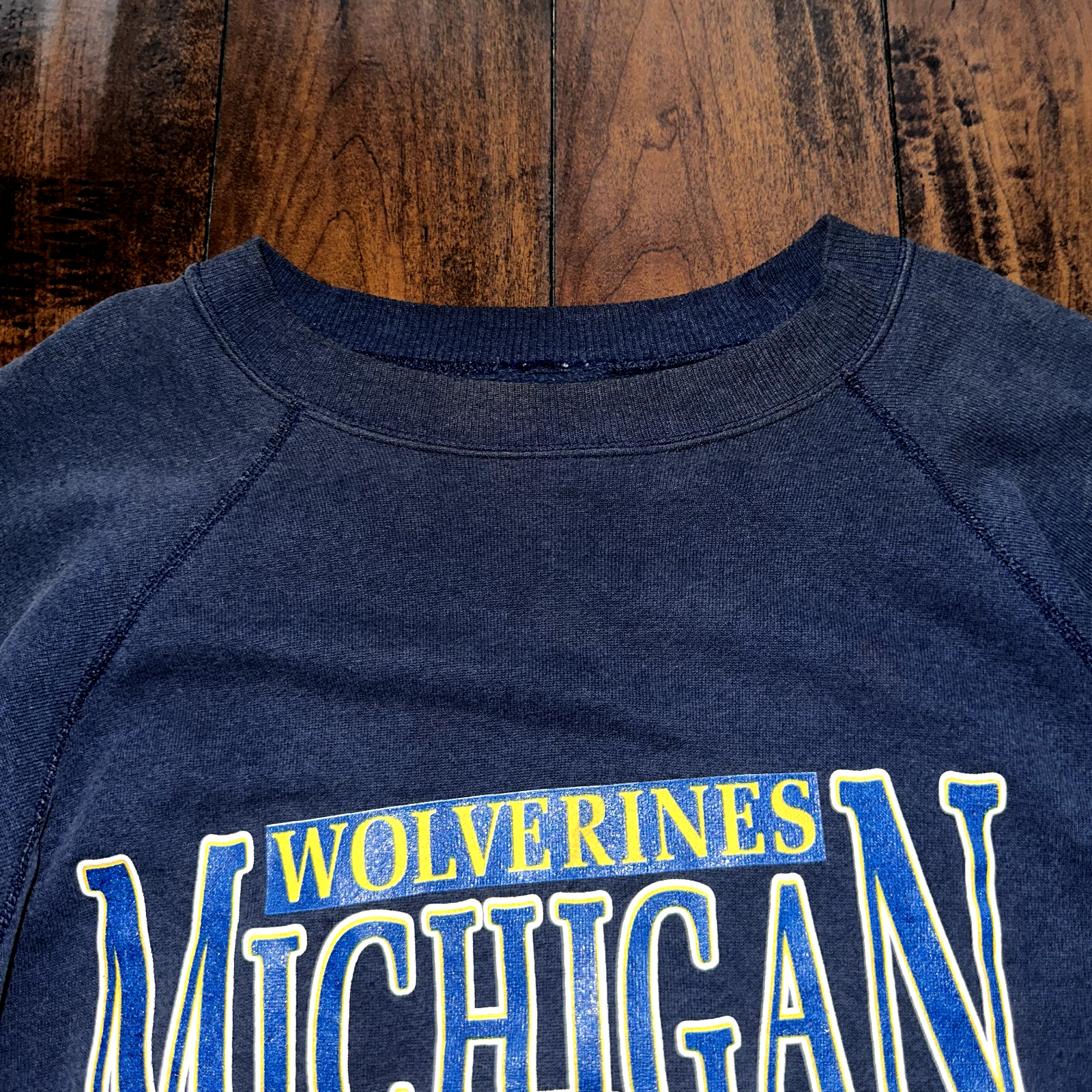 Michgian Wolverines Vintage Sweatshirt Shirt Crewneck Jumper Navy College 80s 70