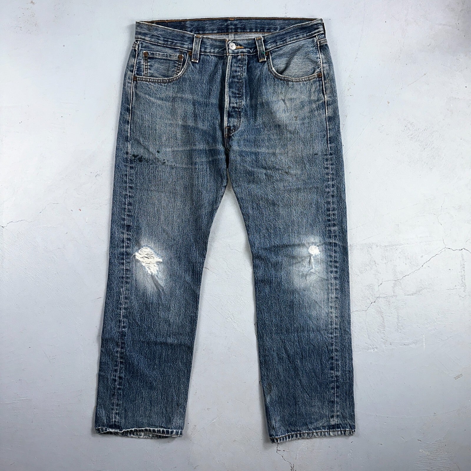 Levis 501 Vintage Y2K XX Straight Leg Jeans Blue Med Wash 34x30 Act 34x29