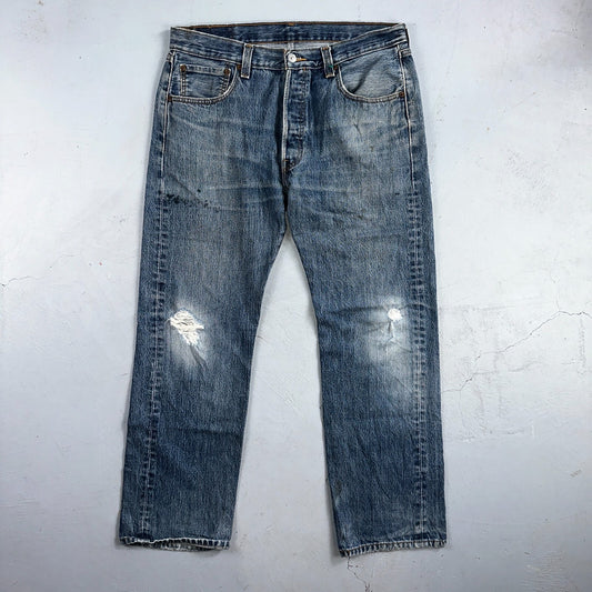 Levis 501 Vintage Y2K XX Straight Leg Jeans Blue Med Wash 34x30 Act 34x29