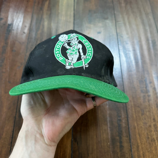 Boston Celtics VTG Hat Cap Snapback NBA Competitor Green Black Basic Team