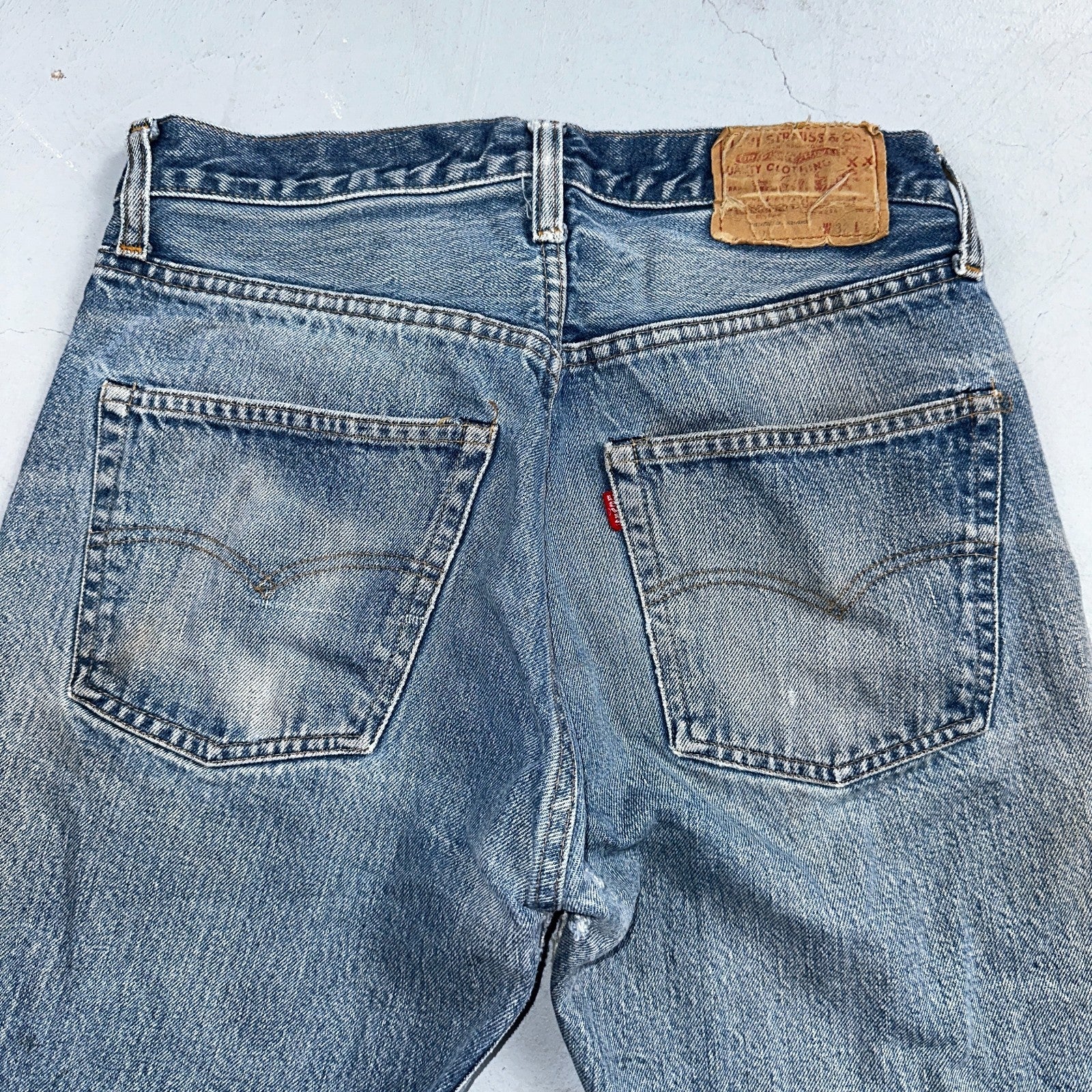 Levis 501 Vintage 80s Redline Selvedge USA XX Jeans Light Wash 32x31 Act 29x27