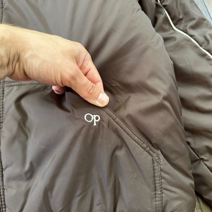 VTG Reversible Ocean Pacific Brown Insulated Puffer Jacket Double Sided 70s 80s