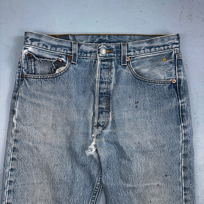 Levis 501 Vintage Y2K XX Straight Leg Jeans 33x36 Light Wash 2000s Act 31x32