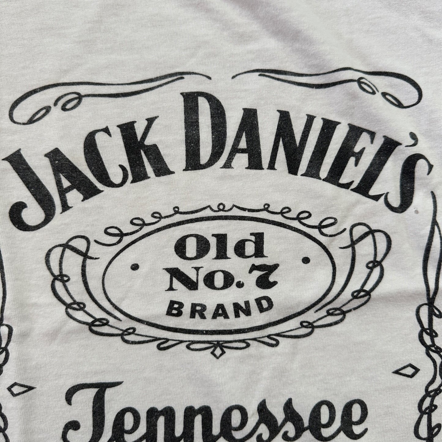 Jack Daniels Tennessee Whiskey Y2K VTG T Shirt Heavily Used Medium Alcohol Drink