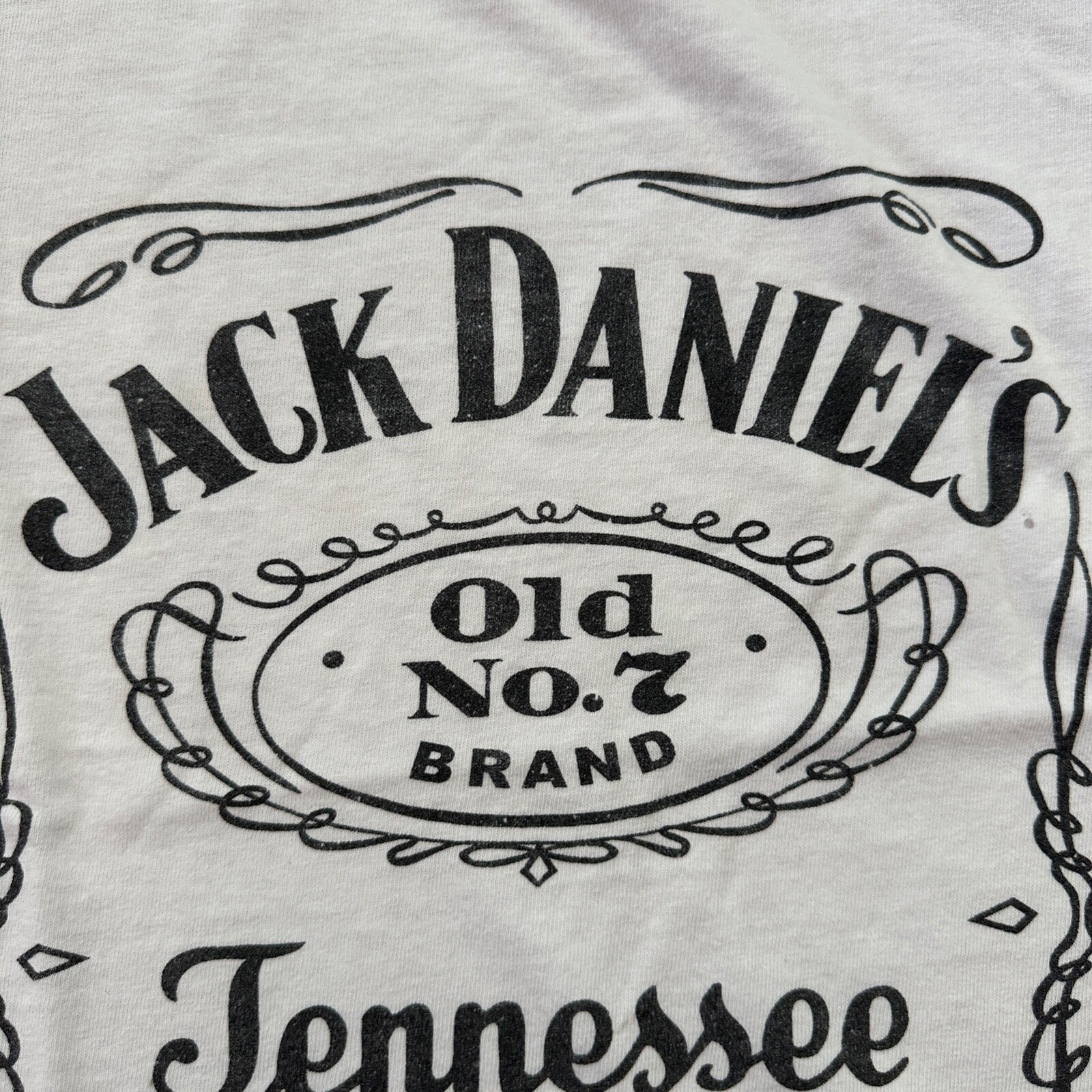 Jack Daniels Tennessee Whiskey Y2K VTG T Shirt Heavily Used Medium Alcohol Drink
