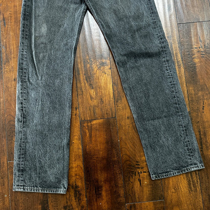 VTG 90s Levis 501 Button Fly 32x34 USA Tag Jeans Black Wash XX Act 30x32