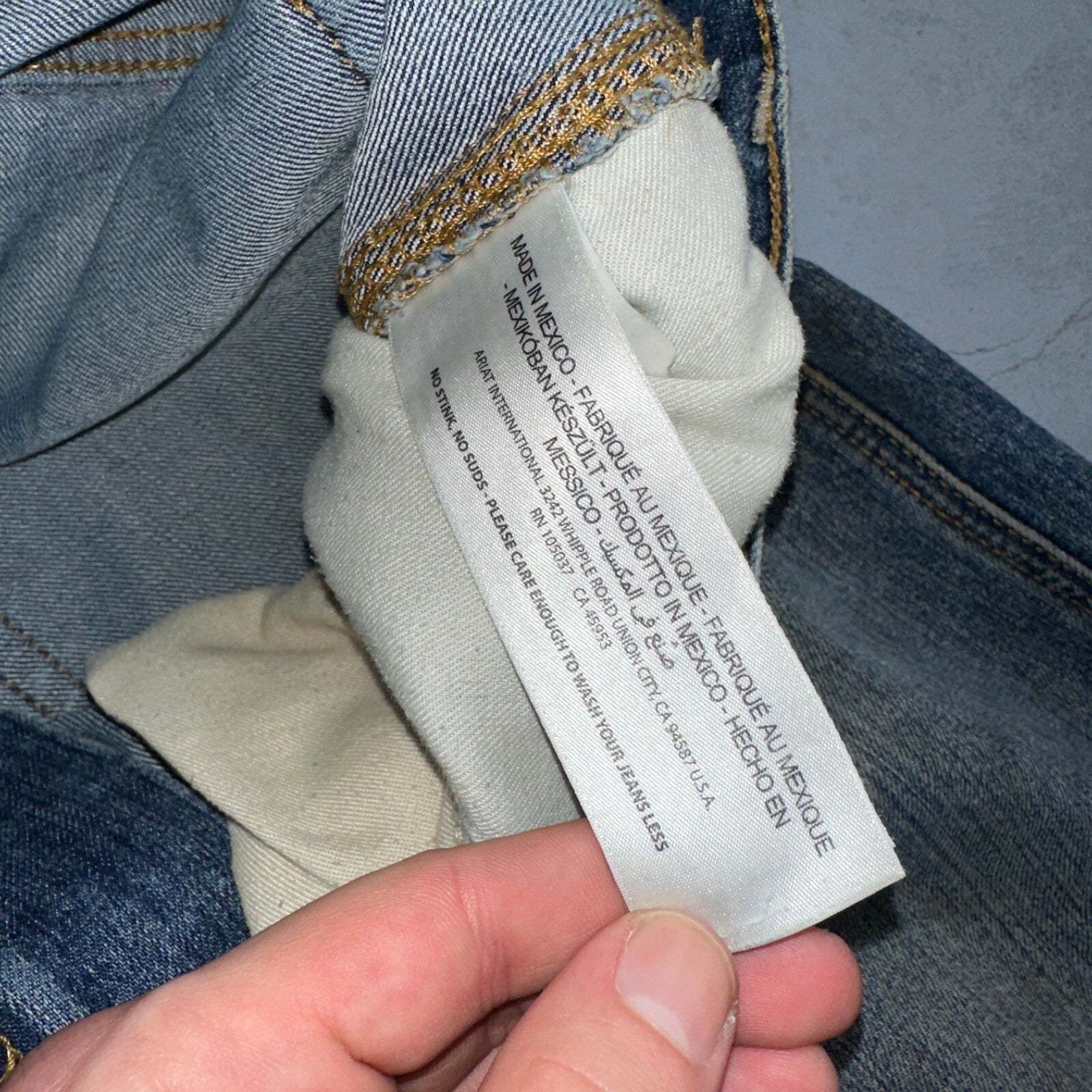 Ariat Rebar Jeans Men's 35x34 Blue M4 Workhorse Edge Boot Cut Western