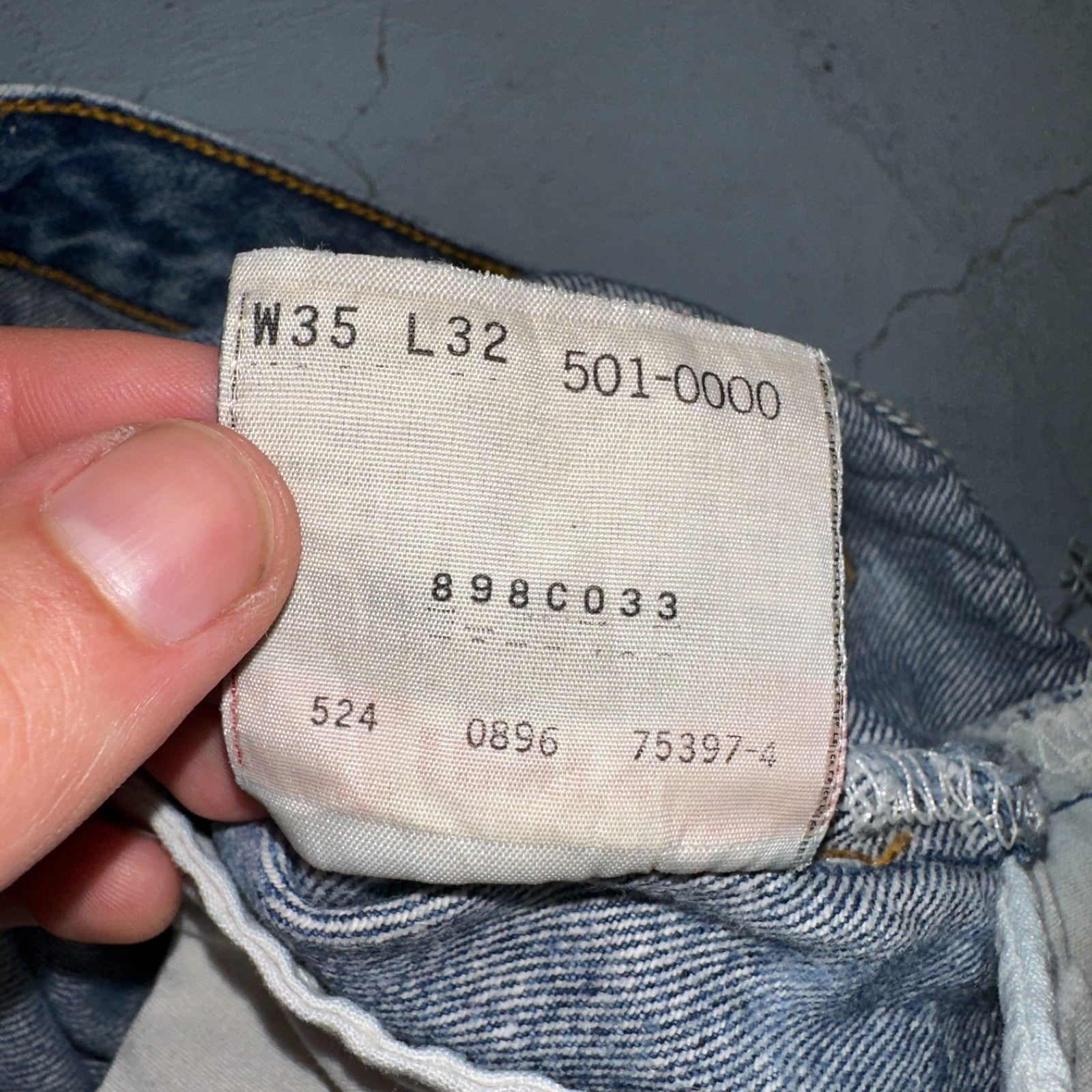 Levis 501 Vintage 90s USA XX Straight Leg Jeans Blue Light Wash 35x32 Act 31x29