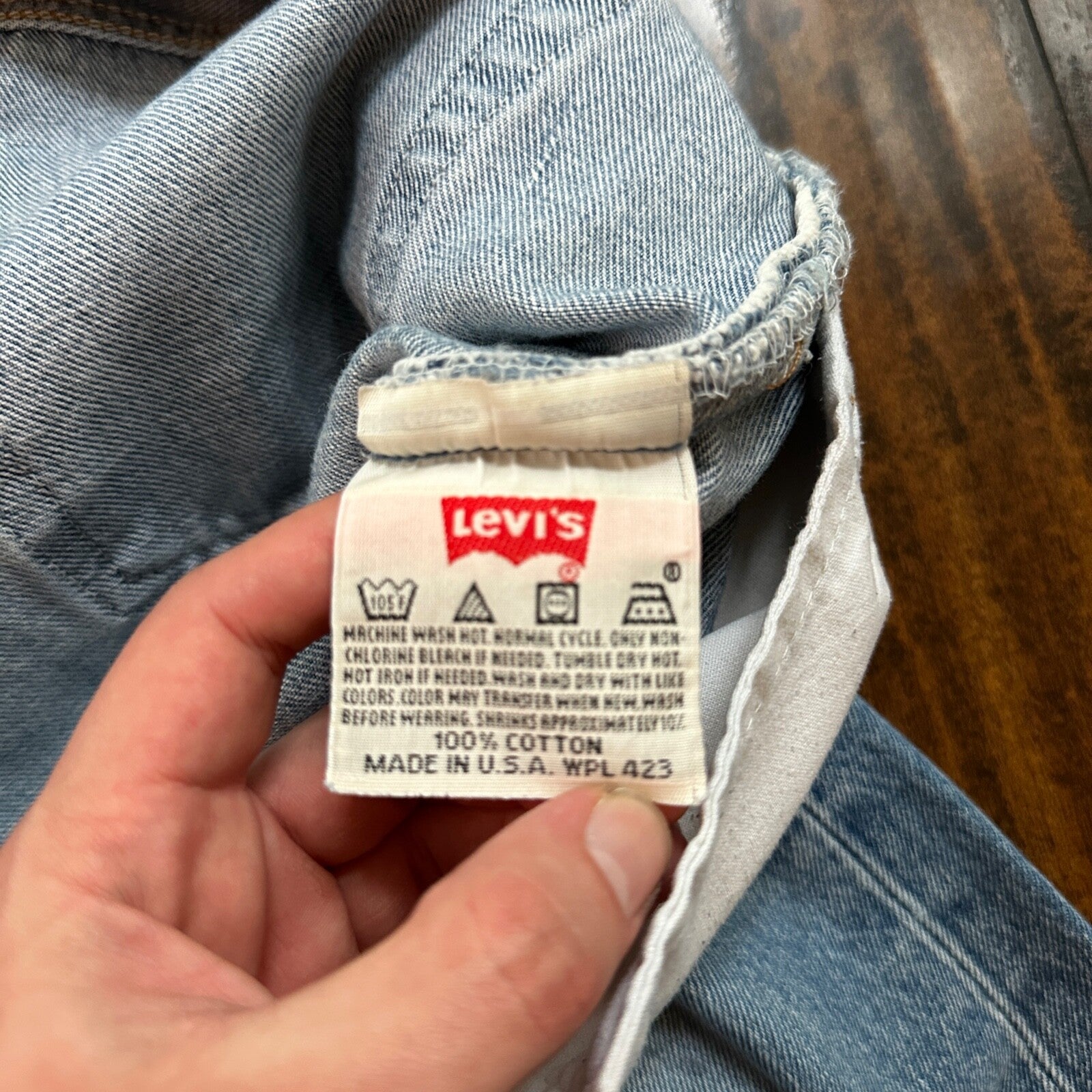 VTG 90s Levis 501 Button Fly 38x36 USA Tag Jeans Straight Wash Blue XX Act 35x32