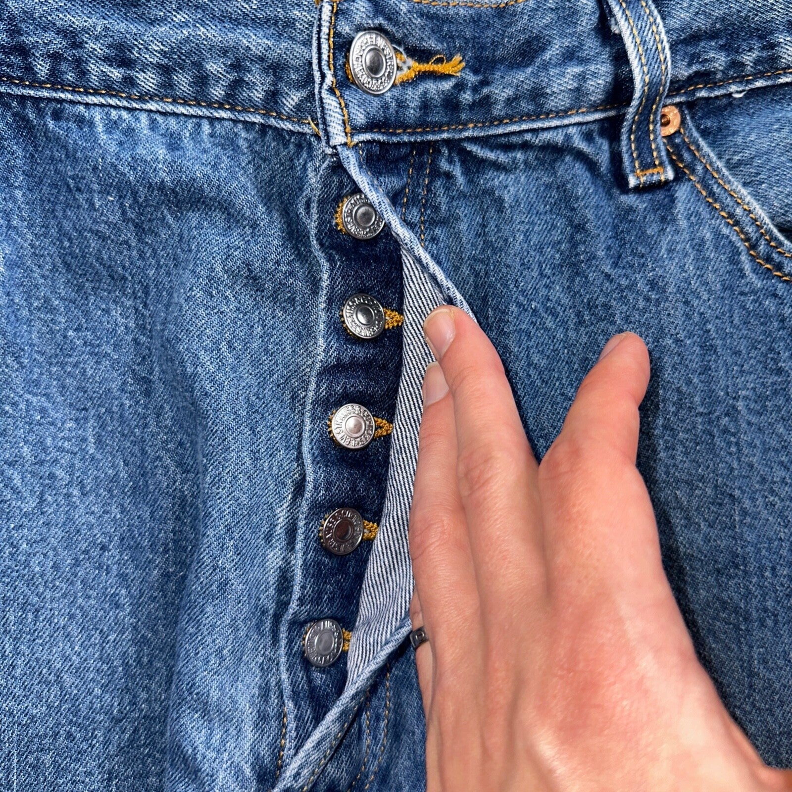 Levis 501 Vintage Y2K XX Straight Leg Jeans Blue Med Wash 42x32 Act 39x28