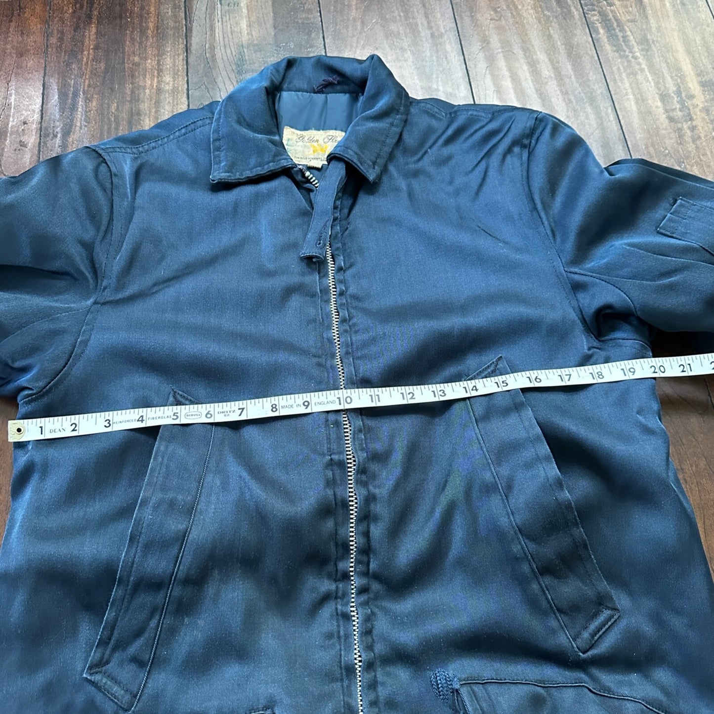 1960s Vtg Golden Fleece Industrial Outerwear Blue Jacket Coat Mens Size 38 USA