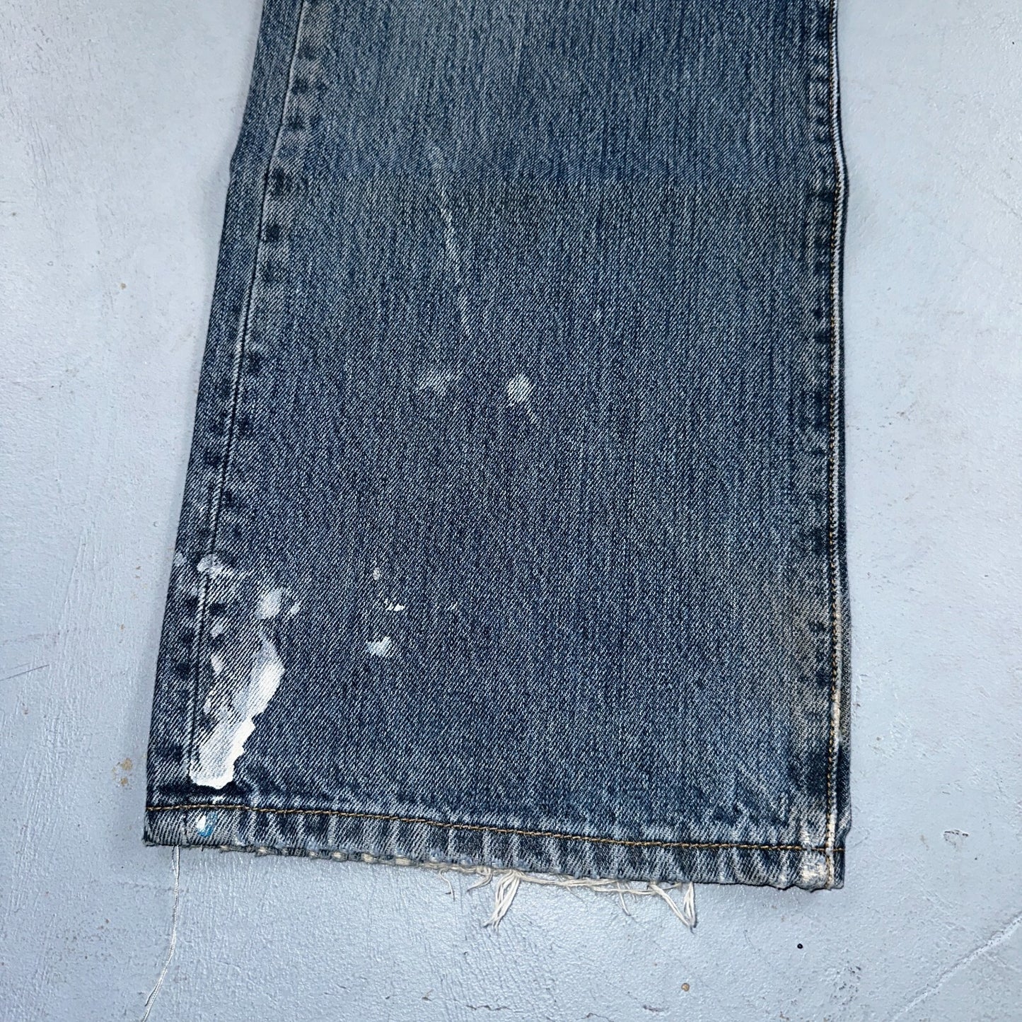 Levis 501 Vintage Y2K XX Straight Leg Jeans Blue Med Wash Paint 38x30 Act 38x29