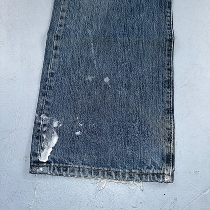 Levis 501 Vintage Y2K XX Straight Leg Jeans Blue Med Wash Paint 38x30 Act 38x29