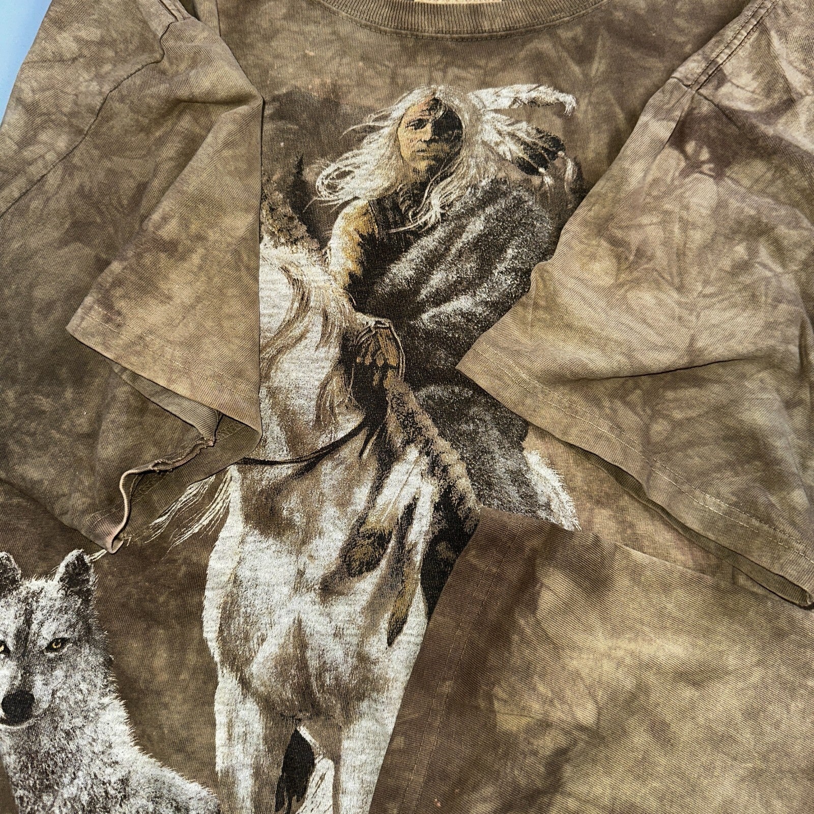 Vintage The Mountain Grand Canyon T Shirt Mens 3XL USA Native Tie Dye Horse