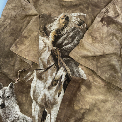 Vintage The Mountain Grand Canyon T Shirt Mens 3XL USA Native Tie Dye Horse