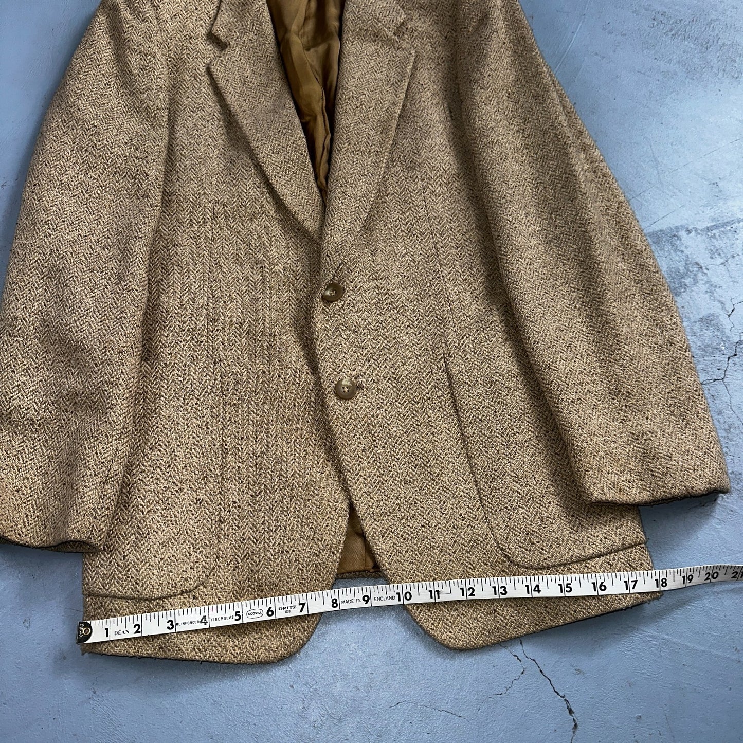 YSL Yves Saint Laurent Vintage Beige Tweed Jacket 38 Blazer Coat France Suit 80s