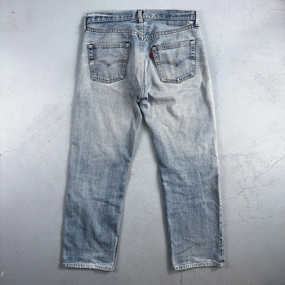 Levis 501 Vintage 80s Redline Selvedge USA XX Jeans Light Wash 524 Act 32x27