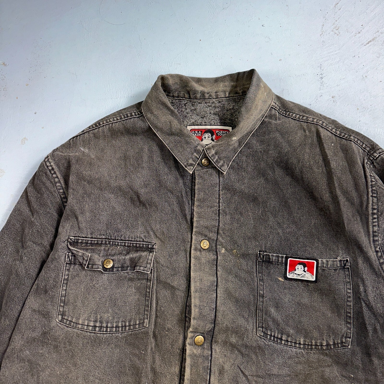 Ben Davis Jacket VTG 90s Canvas Blanket Lined Chore Workwear USA 3XL Detroit