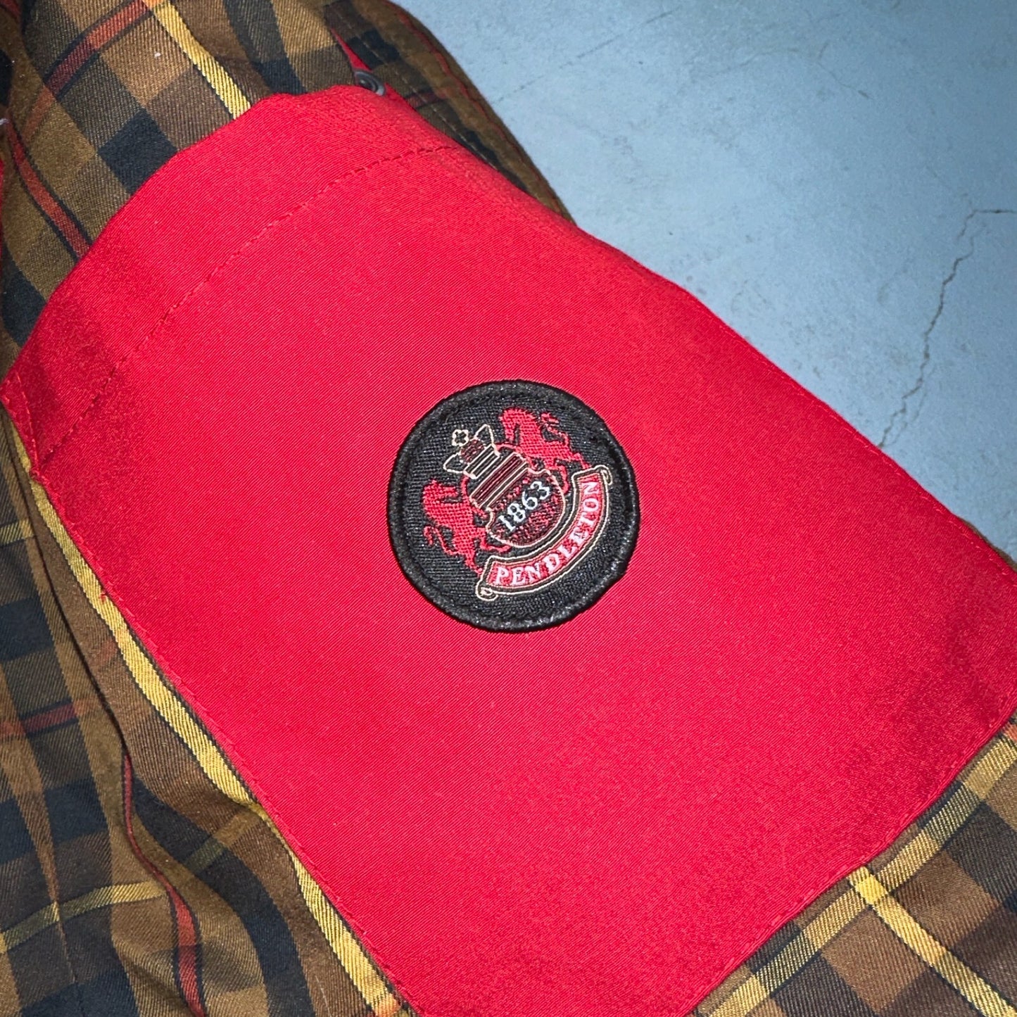 Pendleton Womens Medium Full Zip Hooded Plaid Lined Outdoor Jacket VTG Style Red