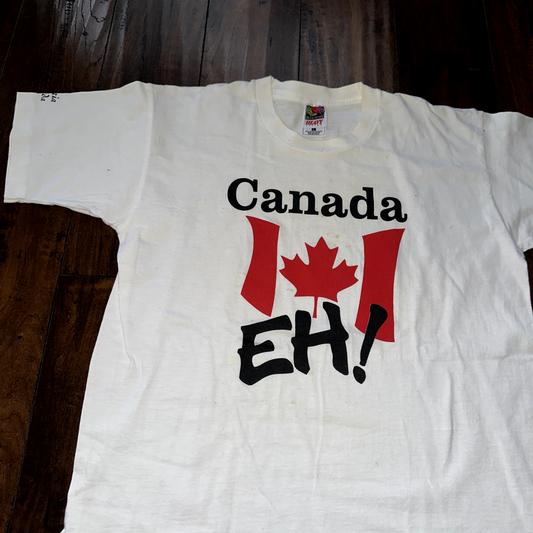 Canada Eh Single Stitch 90s Vintage T Shirt 1990s Victoria Travel Love Rap Music