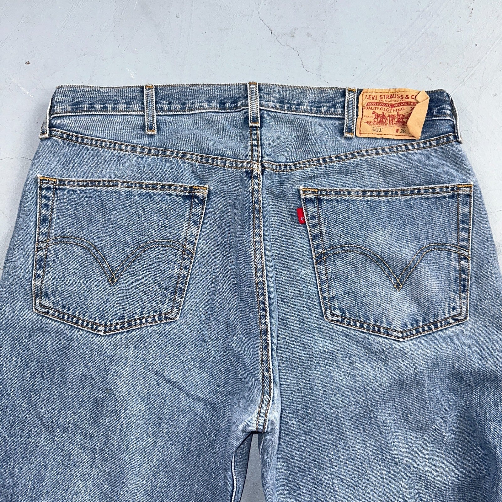 Levis 501 Vintage Y2K 90s XX Straight Leg Jeans Blue Light Wash 38x34 Act 37x34