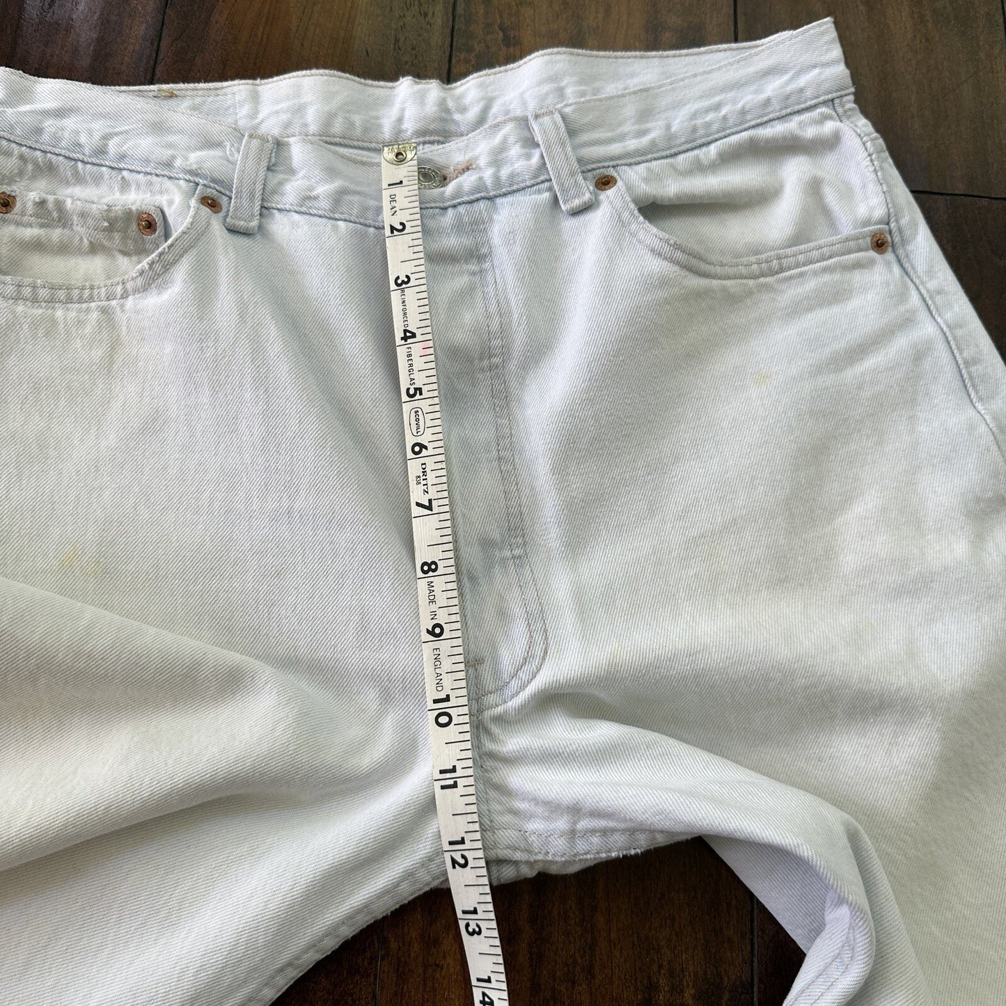 Vintage 90s Levis 501 USA 36x30 Tag Jeans 80s Blue Light Wash Act Worn 33x29