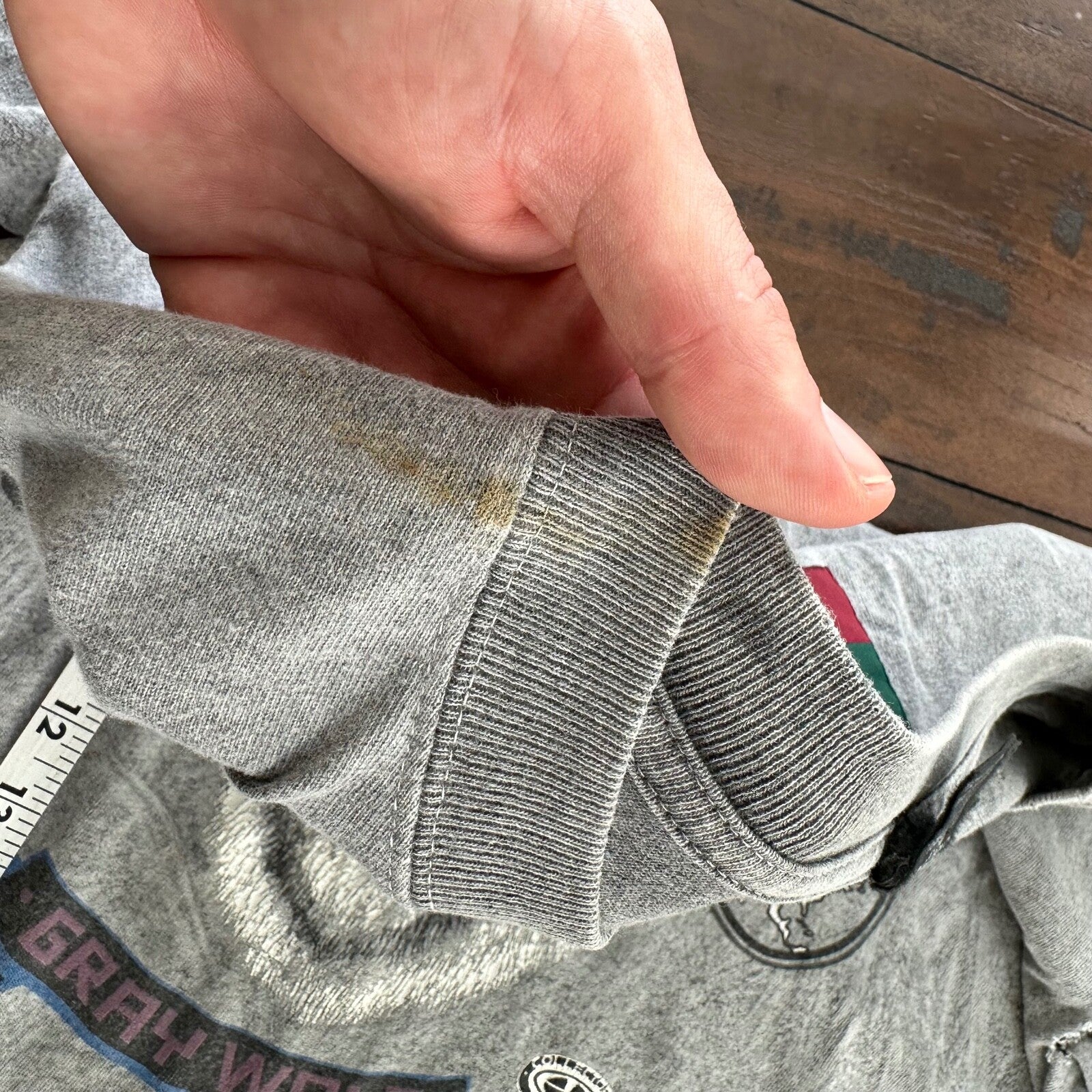 Wolf Vintage T Shirt Gray Crop 90s Single Stitch Animal Republic Lost Rap Music