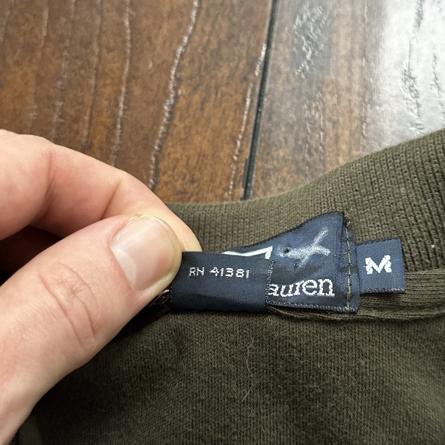 Vtg 90s Polo Ralph Lauren Mens T-Shirt Long Sleeve Green Sz Medium Made in USA