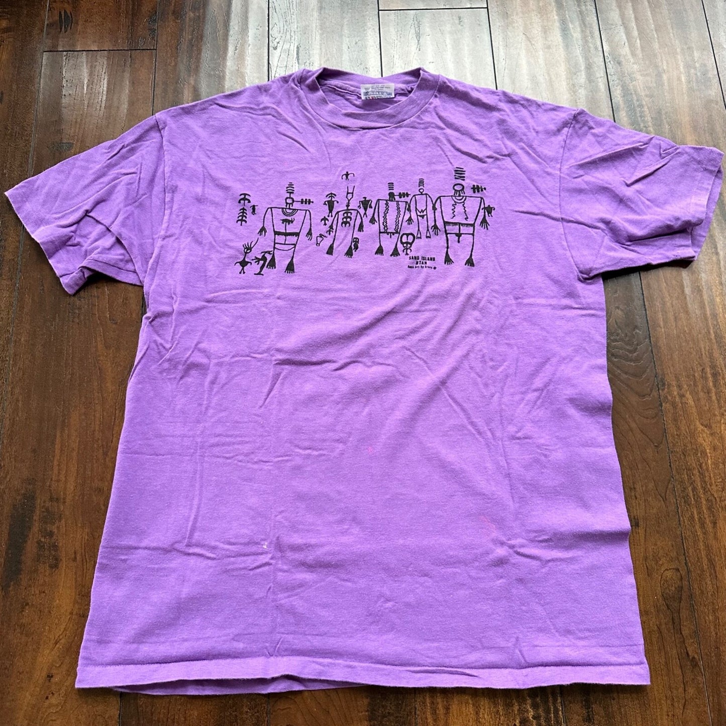 Sand Island Hanes XL Beefy Vintage T Shirt 80s 1980s Purple Skater Hipster